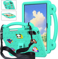 Compatible with Apple iPad Pro 12.9(2018/2020/2021/2022)/Pro 13(2024)/Air 13(2024) Tablet Case Lightweight Shockproof Protective Case with Shoulder Strap &amp Stand Handle &amp Pen Tray Mint Green