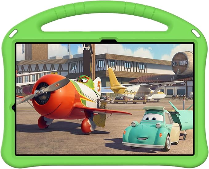 Kids Case for Galaxy Tab S9 FE Plus 12.4 inch 2023 (SM-X610/SM-X616) UUcovers Stand Cover with S Pen Holder/Kickstand/Handle Soft Shockproof Lightweight Rugged Cover for Tab S9 FE + 12.4 Green