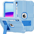 Case for iPad (A16) 11th Generation 11 Inch 2025 / iPad 10th Generation 10.9 Inch 2022 Rugged Heavy Duty Protective Cover [Built-in Pencil Holder ] for iPad 11/10 Gen (LightBlue)