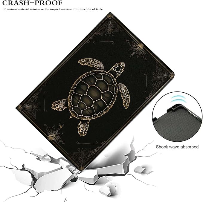 Case for iPad 9th/8th/7th Generation (2021/2020/2019) 10.2-inchSlim PU Leather Cover Adjustable Stand Auto Wake/SleepRetro Turtle