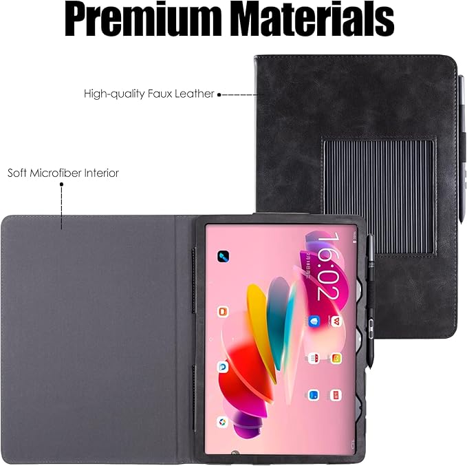 BOZHUORUI Case for XPPen Magic Drawing Pad 12.2 PU Leather Protective Folio Cover with Auto Sleep WakeMultiple Viewing Angles Stand Cover for XP-Pen 12.2 Inch Drawing Tablet (Rock Black)