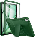 Soke Case for iPad Air 13-Inch M4 2026 M3 2025 &amp M2 2024with Built-in Screen Protector and Kickstand Rugged Full-Body Heavy Duty Protective Cover for Apple iPad Air 13 - Alpine Green