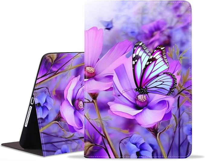 Purple Flowers and Butterfly