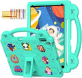 Dteck for iPad 9th/8th/7th Generation 10.2 Kids CaseCartoon Panda Shockproof Rugged Lightweight Convertible Handles Stand Kid Friendly Case with Pencil Holder for iPad 10.2 2021/2020/2019Mint Green