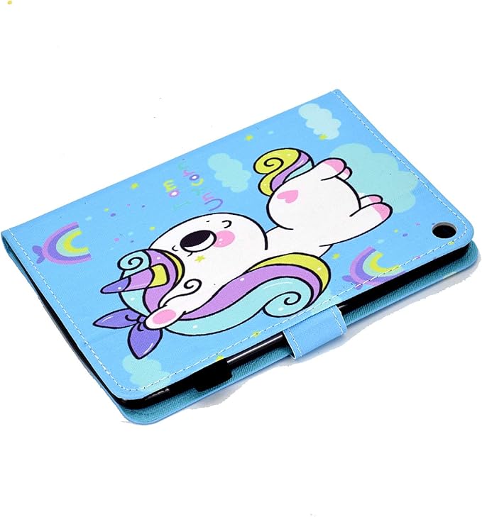 Smart Case for Amazon Fire HD 8 2024 2022 2020 12th/10th Gen Fire HD 8 Plus Case Techcircle Slim Folio Stand Magnetic Flip Cover with Card Slots+Pen Holder Auto Sleep/Wake Rainbow Unicorn Baby