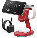 3 in 1 Wireless Charger Charging Station for iPhoneQi2 Certified 15W Magnetic Charging Stand for Mag-Safe with 30W USB C Adapter&ampFriendly Night Light for iPhone 16/15/14/13/12Apple WatchAirPods