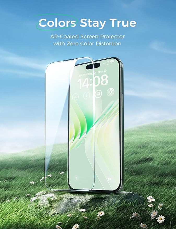 MAGIC JOHN 2 PACK for iPhone 16 Pro Max (6.9) Eye Protection Screen Protector HD Clear Auto Dust-Elimination 9H Tempered Glass &amp Scratch Resistance Full Edge Coverage