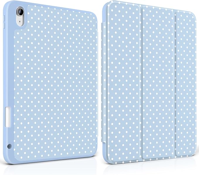 White Polka Dot & Blue