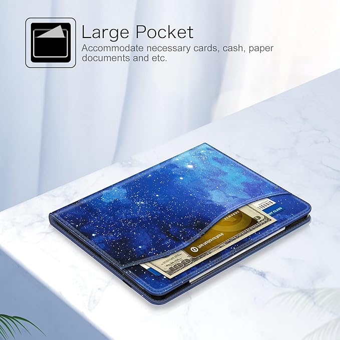 Fintie Folio Case for iPad Pro 12.9 6th Generation 2022 Multi-Angle Smart Stand Cover w/Pencil Holder &amp Pocket Also Fit iPad Pro 12.9 2021 5th &amp 2020 4th &amp 2018 3rd Gen Starry Sky