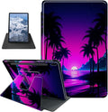 Neon Palm Trees Pattern Case for Samsung Galaxy Tab S8 Plus 2022/S7 FE 2021/S7 Plus 2020 12.4 InchBFDHGQZC 360 Degree Rotating Stand Protective Cover with Auto Sleep/Wake