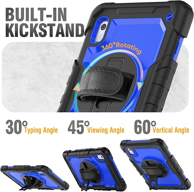 HXCASEAC Case for Lenovo Tab M9 2024/2023 (TB-310FU) with Screen Protector/Rotating Hand Strap/Sturdy Stand Protective Cover for Lenovo M9 Tablet Case 9 inch Blue