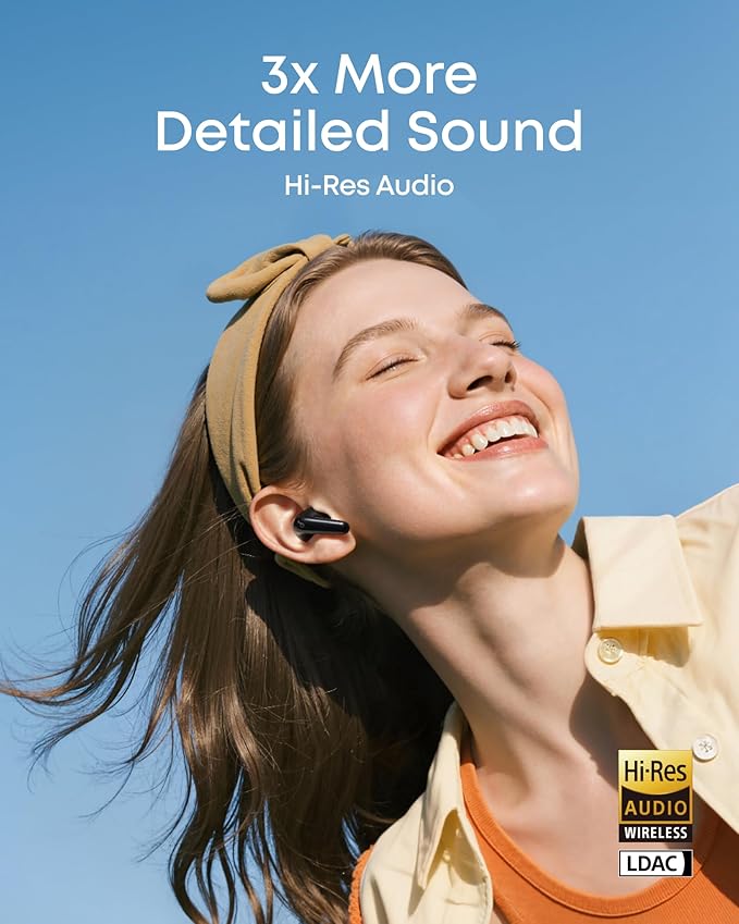 Soundcore P31i by Anker Real-Time Adaptive Noise Cancelling Hi-Res Sound Translation Earbuds 50H Playtime Wireless Earbuds Bluetooth Earphones Spatial Audio Fast Charging IP55 (Black)