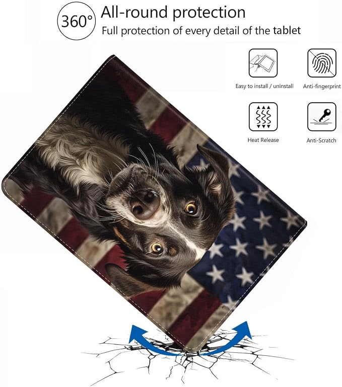 Dog on USA Flag Background