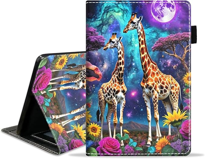 Case for Amazon Fire HD 10/HD 10 Plus Tablet 10.1 (13th/11th Generation 2023/2021 Release) Slim PU Leather Cover with Card Slot &amp Auto Wake/Sleep Giraffe