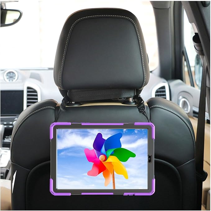 Case for Samsung Galaxy Tab A 10.1 2019 (SM-T510/T515/T517)Portable Heavy Duty Dropproof Protective Cover Case with 360 Rotating StandHandle &amp Shoulder StrapStylus Pen (New Purple)