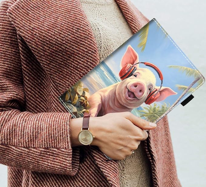 Cute Pig with Headphones