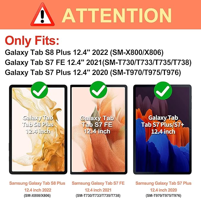 Dteck Case for Galaxy Tab S10 Plus/S9 Plus/S8 Plus+/S7 FE/S7 Plus 12.4 inchPU Leather Fold Business Stand Protective Cover with Pen Holder Card Slots Shoulder Hand Strap Handbag Wallet CaseDarkgreen