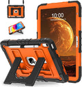 WESOROL Case for iPad A16 11th/10th Generation 2025/2022 with Pencil Holder Shoulder Strap iPad Case 10th Generation Shockproof Cover for iPad 11th/10th Gen CasesBlack Orange