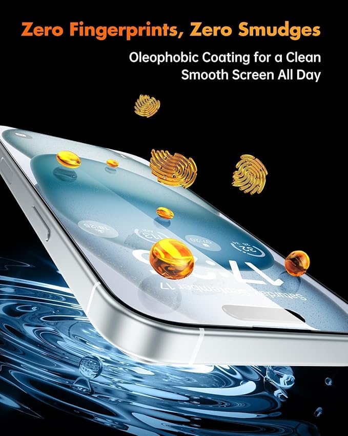 UNBREAKcable Privacy Screen Protector for iPhone 15 Plus 3 Pack Full Coverage Tempered Glass [28° Anti-Spy] [9H Hardness] [Easy Installation Box] Shatterproof Private Screen Guard