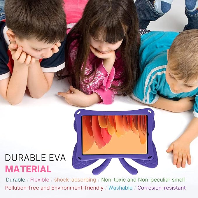JGY Fire HD 10 Kids Tablet 10.1 11th Gen Pretty Butterfly Case for Kids Girl EVA Foam Full Cover Sturdy Fire HD 10 Case with Stand Pencil Holder Shockproof Rugged Case for Fire HD 10 Tablet(Purple)