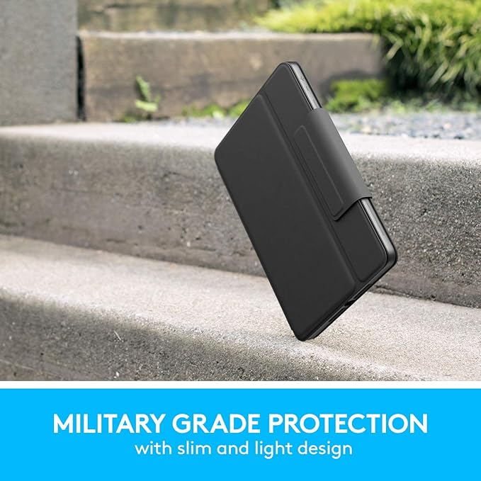Logitech Rugged Folio - iPad (7th 8th &amp 9th Generation) Protective Keyboard Case with Smart Connector and Durable Spill-Proof Keyboard Black 7.4 x 0.9 x 10.2