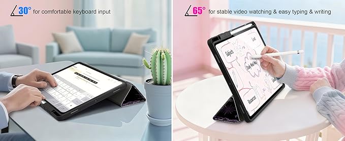 DONGKE Case for Samsung Galaxy Tab S11 5G 11 2025 Model (SM-X730/X736B) Slim Lightweight Trifold Stand Cover with S Pen Holder Auto Sleep/Wake Soft TPU Shockproof Back Sun &amp Moon