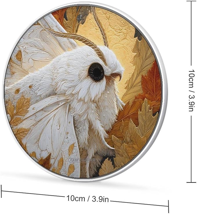 Moth Maple Leaves Fast Portable Charger 10W Funny Graphic Phone Charging Pad with USB Cable