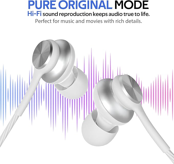 USB C Wired Gaming Earbuds in-Ear Headphones with Built-in DAC Sound Card Low-Latency 5 EQ Modes Vocal Enhancement &amp Microphone Compatible with iPhone 15/16 Series Samsung S22/S23/S24