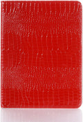 iPad Pro 13'' (M5 2025) (M4 2024) Case for Women DMaos Synthetic Crocodile Leather Stand Folio Smart Cover with Pen Holder Auto Sleep/Wake - Red