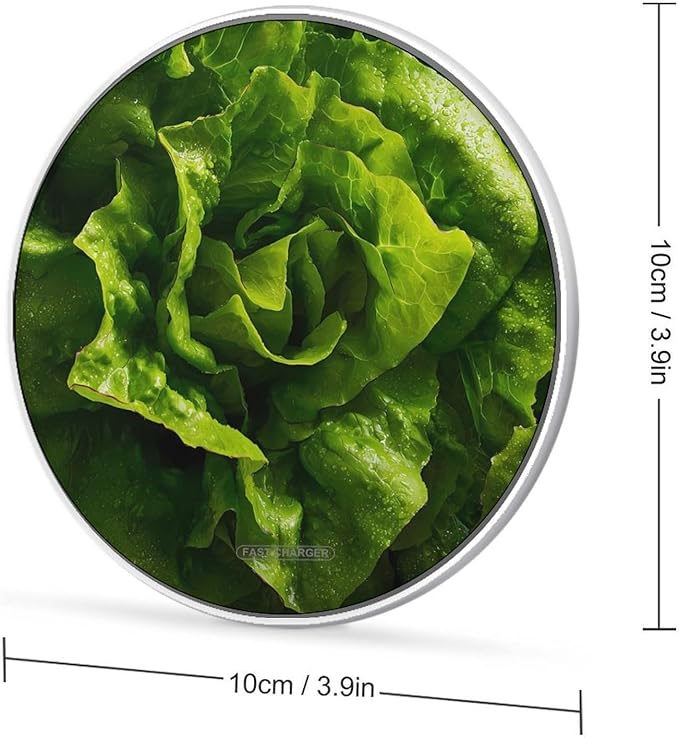 Lettuce Leaves Fast Portable Charger 10W Funny Graphic Phone Charging Pad with USB Cable