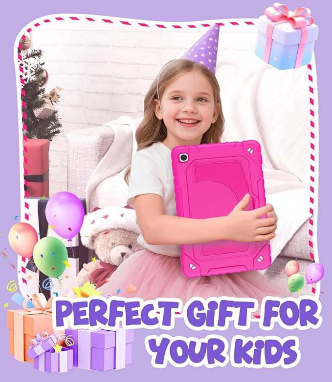 OKP Case for Samsung Galaxy Tab A9+ Plus 11 Inch 2023/ A11 Plus 2025 Shockproof Rugged 11 Galaxy A9+/ A11+ Tablet Protective Cover with Built-in Screen Protector Shoulder Strap Stand Hot Pink
