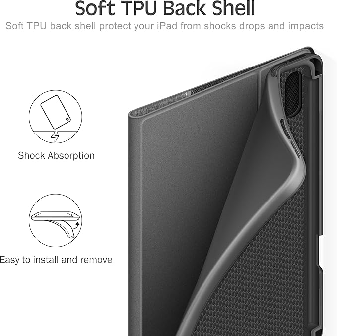 KingBlanc for iPad mini 7 (A17 Pro) Case iPad mini 7th/6th Generation Case (2024/2021 8.3-inch) with Pencil Holder PU Leather Stand Cover Auto Sleep/Wake Multi-Angle for Viewing/Typing Black