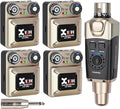 Xvive U45R4 Wireless in Ear Monitor System 5.8ghz IEM System 1 Transmitter and 4 Bodypack Receiver for Studio Band Rehearsal Live Performance Channel Scan Mode