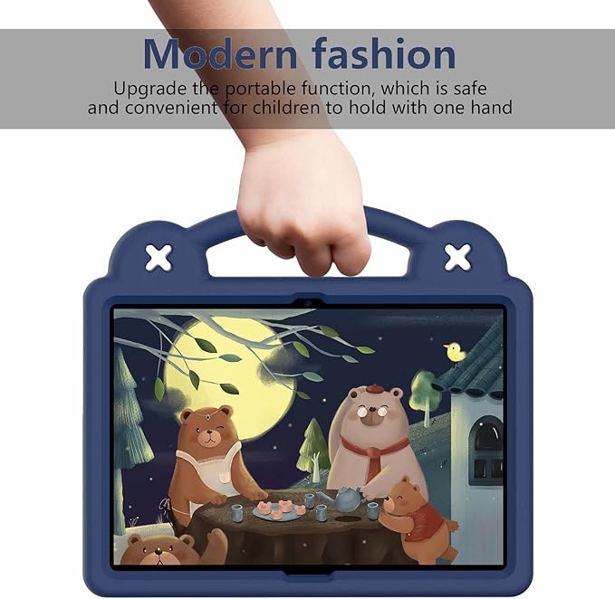 Compatible with Huawei MediaPad T5 10.1/Lenovo Tab M10/Lenovo Tab P10 Tablet Case Kids Lightweight Shockproof Protective Case with Shoulder Strap &amp Stand Handle - Navy Blue