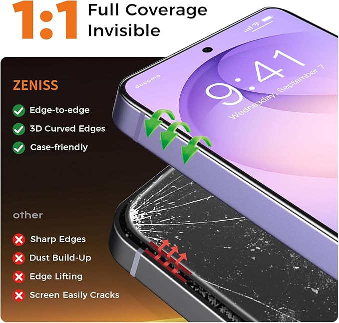 NeverBreak 9H+ Hardness for Samsung Galaxy S26 Ultra Screen Protector 12FT Military Grade Protection (Scratch Shatter Drop Resistance) Tempered Glass Full Edge Coverage Case Friendly 2 Pack
