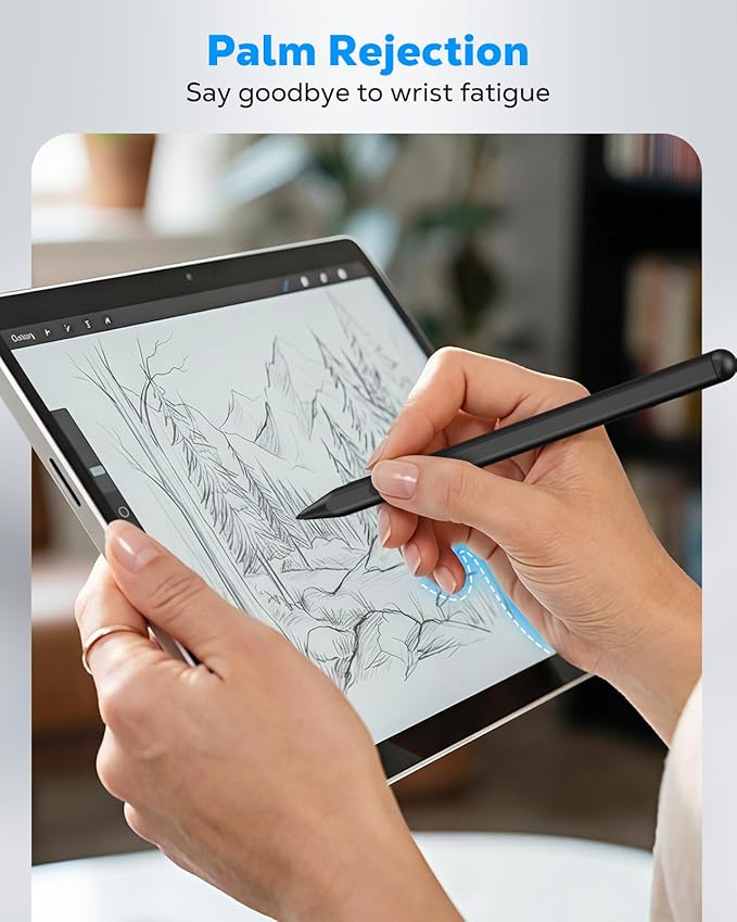 MoKo Stylus Pen for Microsoft Surface Pro 12/11/10/9/8/X/7+/6/5/4 Go 4/3/2/1 Laptop/Studio/Book Surface Pen for Kobo eReaders ASUS VivoBook Flip 14 with Eraser Button 1024 Pressure Palm Rejection