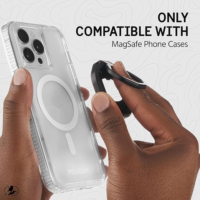Pelican 3-in-1 Magnetic Phone Grip with Phone Stand and Bottle Opener - Rotatable and Removable for MagSafe Accessories - Magnetic iPhone Holder for iPhone 17 Pro Max/16 Pro/15/14/13/Pixel 10 - Black