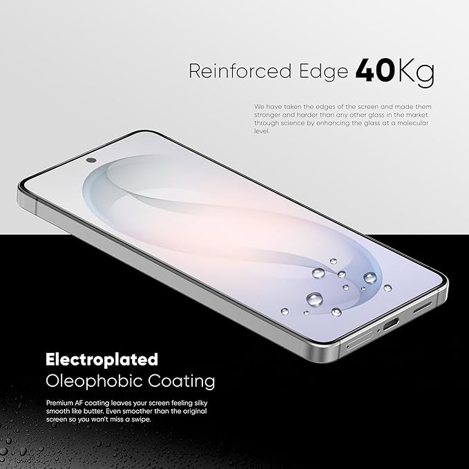 FLOLAB NanoArmour ONETIME PRO for Samsung Galaxy S26+ Plus Screen Protector Anti Reflective Tempered Glass Edge to Edge Fingerprint ID Compatible Dust Free Easy to Install