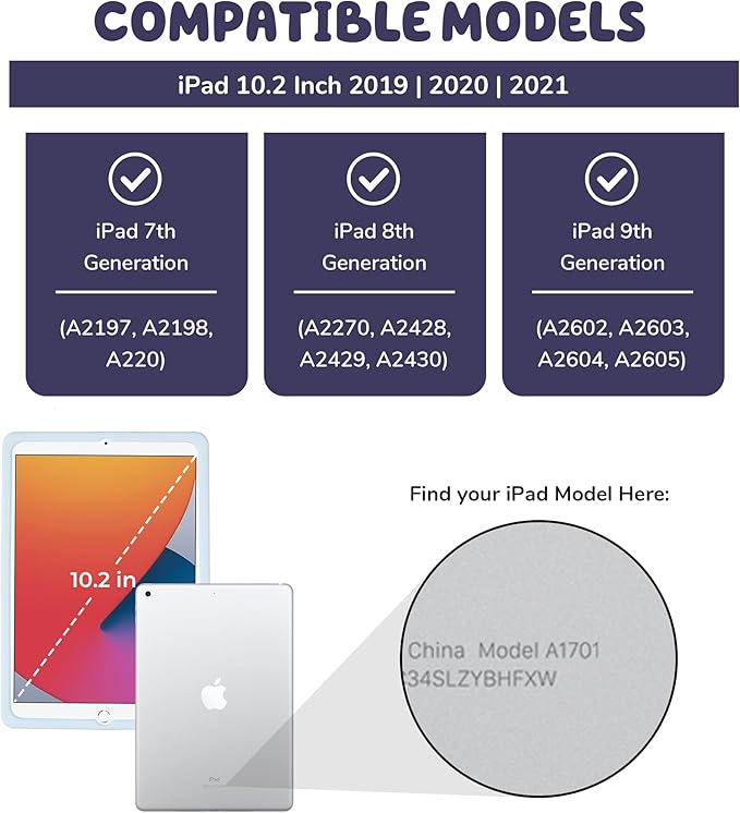 Bluey Kids iPad Case - 10.2 Case for iPad 9th/8th/7th Generation - 2019/2020/2021 Tablet Cover with Stand Shockproof Silicone Protector