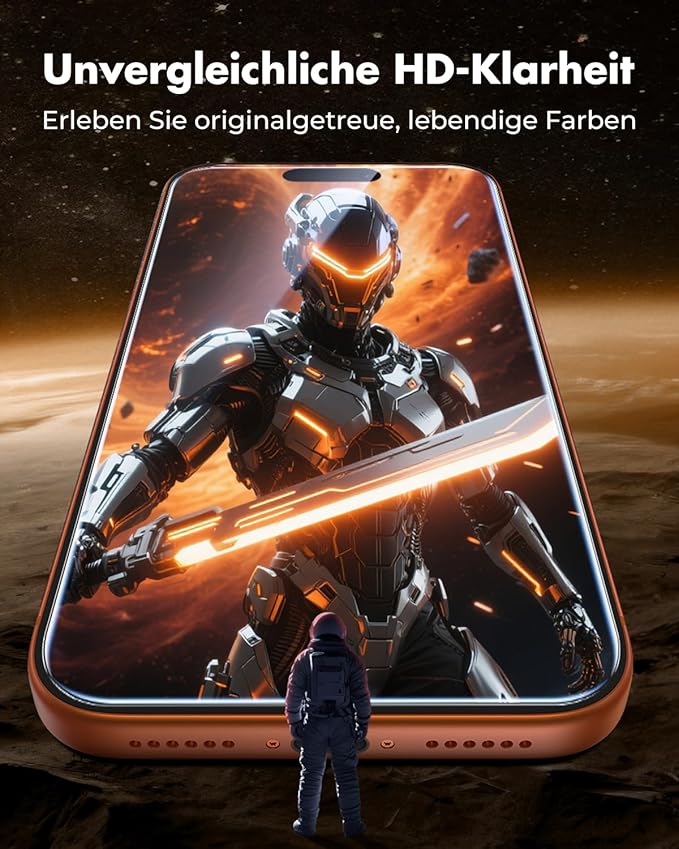 UNBREAKcable iPhone 17 Pro Screen Protector 3-Pack with Camera Protection | 9H Hardness | HD Clarity | Anti-Fingerprint | Case Friendly | 6.3 Inch | 3 Tempered Glass + 3 Camera Lens Protectors
