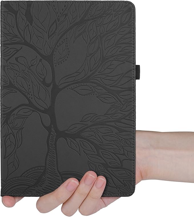 Tablet PC Bags Cases Sleeves Compatible With Lenovo Tab M9 9.0 Inch (Model: TB-310FU 2023 Released) Tablet Case 360 Degree Rotating Stand Foldable Tablet Case Tree Of Life Embossed Shell(Black)