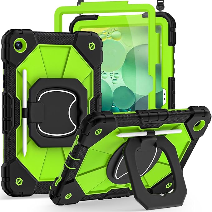Case for Samsung Galaxy Tab A9+/A9 Plus 11 Inch (SM-X210/X216/X218) with Screen Protector/Rotating Stand/Pencil HolderMilitary Grade Shockproof Cover for Galaxy Tab A 9 Plus Cases