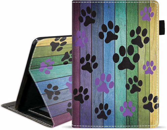 Dog Paw Prints on Wood Pattem