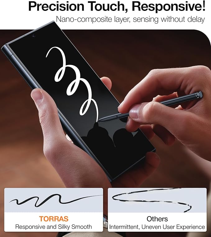 TORRAS Top-Notch Aerospace Glass for Samsung Galaxy S24 Ultra Screen Protector [12Ft Military-Grade Shatterproof] Anti-Scratch Tempered Glass Full Coverage Fit Screen Protector S24 Ultra 6.8 2-Pack |
