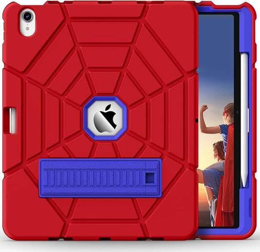 Grifobes for iPad Air 13 inch (M4/M3/M2) 2026/2025/2024 Heavy Duty Shockproof Rugged Protective Cover with Pencil Holder Built-in Stand for i Pad Air 6th Gen 13 (Red+Blue)
