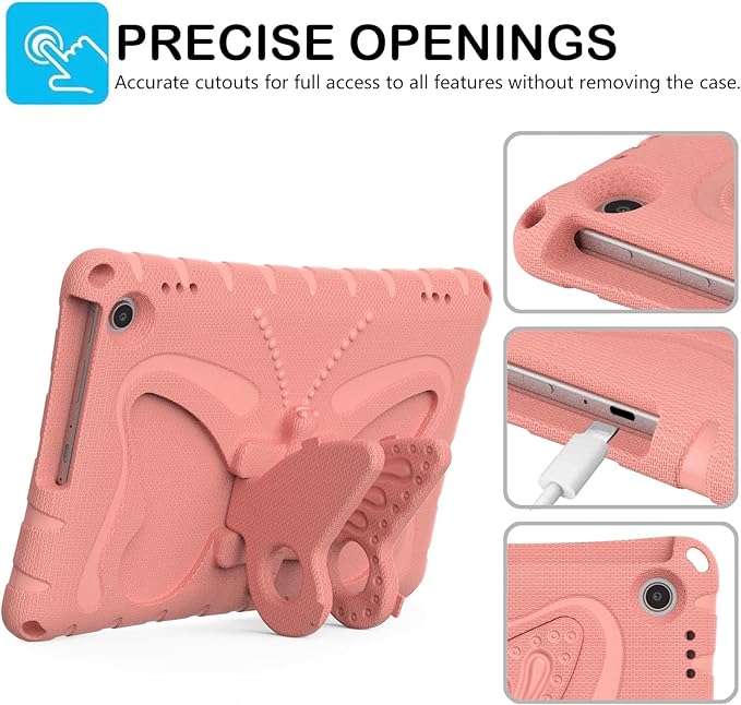 Kids Case Compatible with Kindle Fire HD 10 Tablet (13th/11th Generation 2023/2021 Release) Lightweight Shockproof Case EVA Foam Cover with Shoulder Strap &amp Stand Cover for Boys Girls(Pink)