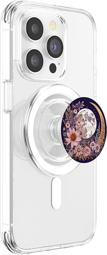 Boho Moon and Wildflowers PopSockets PopGrip for MagSafe