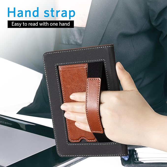 CoBak Case for 6 E-Reader - PU Leather Smart Cover with Auto Sleep/Wake &amp Hand Strap not Compatible with Kobo ClaraBrown