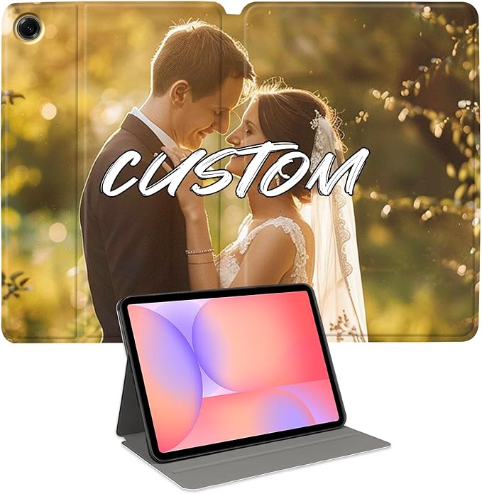 Custom Photo Personalized Flip Case for Samsung Galaxy Tab A9+/A9 Plus 11 inch(2023)Model Code: SM-X210/X215/X216 Samsung Galaxy Tablet Customized Picture Text Leather Stand Cover Protective Case