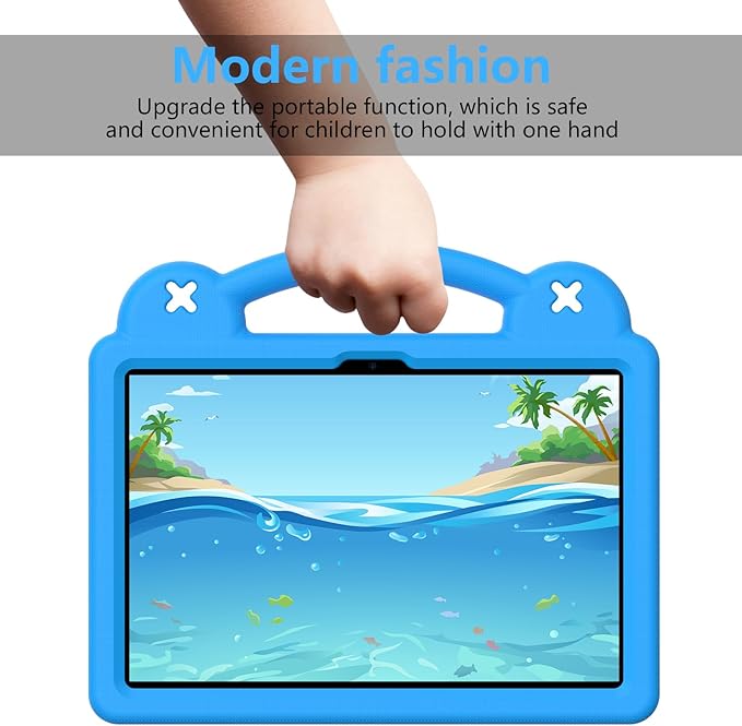 Compatible with Lenovo tab TB-311/WIFI 10.1 (2025) Tablet Case Kids Friendly Universal Lightweight Shockproof Protective Case with Shoulder Strap &amp Stand Handle Sky Blue